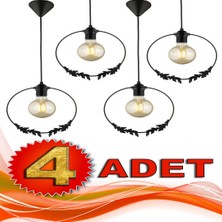 Begüsa 4 Adet Haliç Tekli Avize Siyah