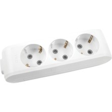 Viko Multi-Let 3'lü Priz Klemensli  Grup Priz Beyaz