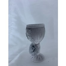 Sırmalı Çeyiz Nikah ve Düğünler Için El Işi Gri Bardak Takı Iğneliği