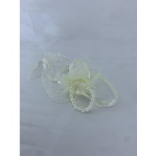 Sırmalı Çeyiz Kına Geceleri Için Nedime Bilekliği 10'lu Büyük Boy Incili Krem