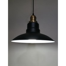 Riolight  Retro,rustik,modern Eskitme Duylu Siyah Içi Beyaz Mutfak,cafe Metal Sarkıt Avize ÇAP:30CM
