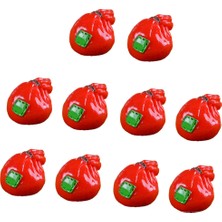 Royal Love 10 Adet Kırmızı Çanta Noel Minyatür Reçine Peyzaj Süsü Bahçesi Bonsai Dekor (Yurt Dışından)
