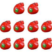 Royal Love 10 Adet Kırmızı Çanta Noel Minyatür Reçine Peyzaj Süsü Bahçesi Bonsai Dekor (Yurt Dışından)