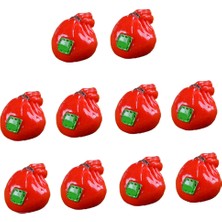 Royal Love 10 Adet Kırmızı Çanta Noel Minyatür Reçine Peyzaj Süsü Bahçesi Bonsai Dekor (Yurt Dışından)