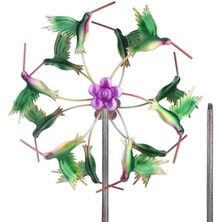 Royal Love Metal Yel Değirmeni Bahis Açık Bahçe Çim Sanat Dekor Rüzgar Spinner Süsleri 40 cm Sinek Kuşları (Yurt Dışından)