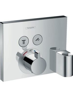 Hansgrohe Showerselect Termostat Ankastre Montaj Krom, 2 Çıkış Hortum Bağlantısı ve Duş Askısı