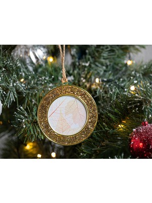 English Home Glitter Çerçeveli Metal Yılbaşı Ağaç Süsü Gold
