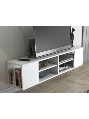 Wood'n Love Echo 150 cm Duvara Asma Tv Ünitesi - Beyaz