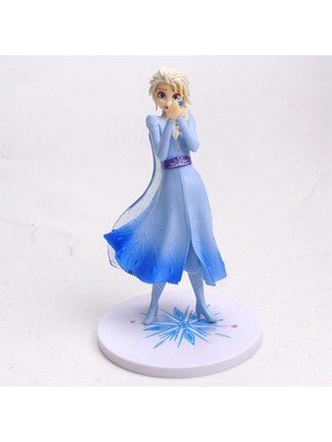 Zigver Disney Dondurulmuş Elsa Prenses 21CM Pvc Şekil Eylem Koleksiyon Model Süslemeleri Oyuncak Bebekler Çocuklar Için Yeni Yıl Hediye