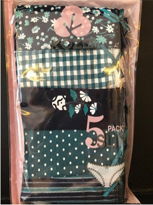 Koza Kadın 5'li Desenli Pamuklu Likralı Külot