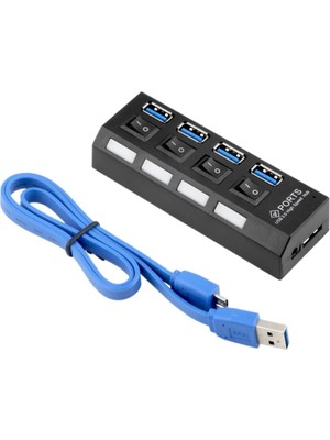 Alfais 5134 4 Port USB 3.0 2.0 Hub Çoğaltıcı Çoklayıcı Switch Splitte