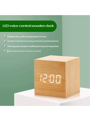 Gorgeous LED Çalar Saatler Sıcaklık Elektronik Saat Usb/aaa Powered Saatler Sesler Kontrol Masa Saati Beyaz (Yurt Dışından)