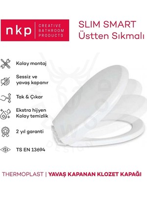 Nkp Slim Smart Thermoplast Yavaş Kapanan Klozet Kapağı NKP0302