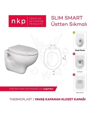 Nkp Slim Smart Thermoplast Yavaş Kapanan Klozet Kapağı NKP0302