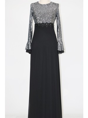 Arin 37283 Şifonlu Zara Payet Elbise