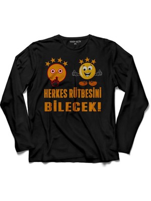 Kendim Seçtim Galatasaray 4 Yıldız Herkes Sütbesini Bilecek  Uzun Kollu Tişört Baskılı Çocuk T-Shirt