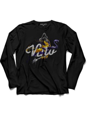 Kendim Seçtim Kobe Bryant Black Mamba Logo Nba Basketball  Uzun Kollu Tişört Baskılı Çocuk T-Shirt