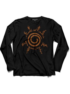 Kendim Seçtim Kyuubı Seal Of Naruto Jınchuurıkı Logo  Uzun Kollu Tişört Baskılı Çocuk T-Shirt