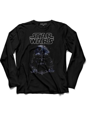 Kendim Seçtim Star Wars Darth Vader Yıldız Savaşları  Uzun Kollu Tişört Baskılı Çocuk T-Shirt