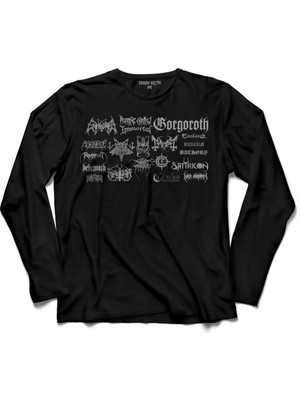 Kendim Seçtim Ben Sahar Behemoth Metal Rock Kuru Kafa Skull 2  Uzun Kollu Tişört Baskılı Çocuk T-Shirt
