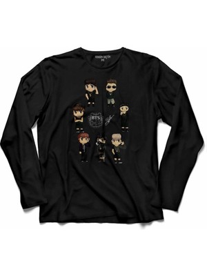 Kendim Seçtim Bts Bangtan Boy All Characters 2  Uzun Kollu Tişört Baskılı Çocuk T-Shirt