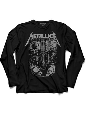 Kendim Seçtim Metallica Kirk Ouija Board Guitar Rock Gitar  Uzun Kollu Tişört Baskılı Çocuk T-Shirt