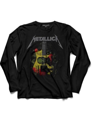 Kendim Seçtim Metallica Kirk Ouija Board Guitar Rock Gitar  Uzun Kollu Tişört Baskılı Çocuk T-Shirt