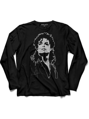 Kendim Seçtim Michael Jackson Dance Moon Lıght Dancing Dans  Uzun Kollu Tişört Baskılı Çocuk T-Shirt