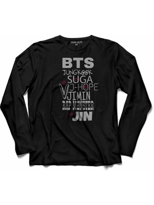 Kendim Seçtim Bts Bangtan Boys Junkook Suga Jımın  Uzun Kollu Tişört Baskılı Çocuk T-Shirt
