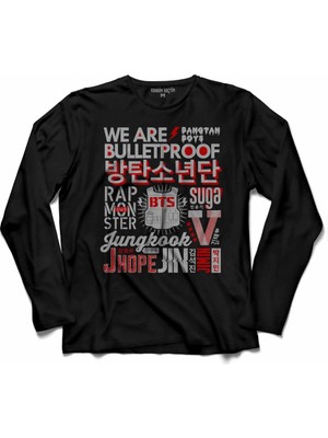 Kendim Seçtim Bts Bangtan Boys Collage Camıseta  Uzun Kollu Tişört Baskılı Çocuk T-Shirt