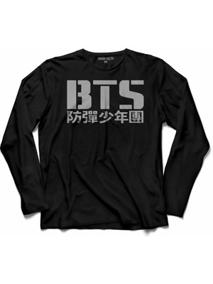 Kendim Seçtim Bts Bangtan Boys Logo  Uzun Kollu Tişört Baskılı Çocuk T-Shirt