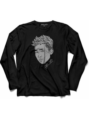 Kendim Seçtim Bts Bangtan Boys Rap Monster Logo  Uzun Kollu Tişört Baskılı Çocuk T-Shirt