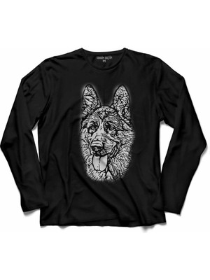 Kendim Seçtim German Shepherd Alman Kurdu Çoban Köpeği  Uzun Kollu Tişört Baskılı Çocuk T-Shirt