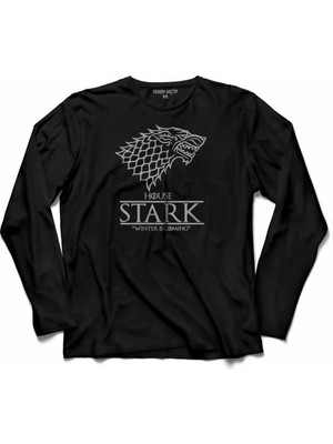 Kendim Seçtim Game Of Thrones House Stark Winter Is Coming 2  Uzun Kollu Tişört Baskili Çocuk T-Shirt
