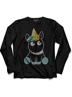 Kendim Seçtim Bebek Unıcorn Unıcornıons Tek Boynuzlu At  Uzun Kollu Tişört Baskılı Çocuk T-Shirt