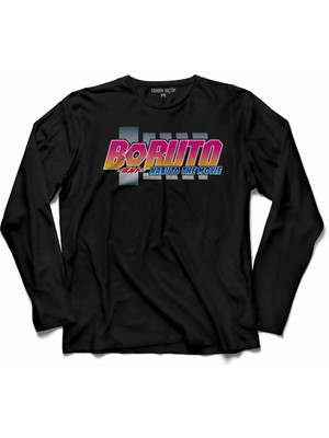 Kendim Seçtim Boruto Naruto The Movıe Logo  Uzun Kollu Tişört Baskılı Çocuk T-Shirt