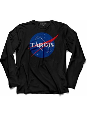 Kendim Seçtim Doctor Who Tardıs Nasa Logo  Uzun Kollu Tişört Baskılı Çocuk T-Shirt