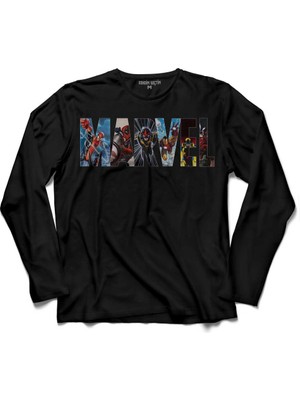 Kendim Seçtim Marvel Spıderman Hulk Deadpool Iron Man 4  Uzun Kollu Tişört Baskılı Çocuk T-Shirt