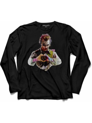Kendim Seçtim Batman Kara Şovalye Joker My Heart Betmen  Uzun Kollu Tişört Baskılı Çocuk T-Shirt