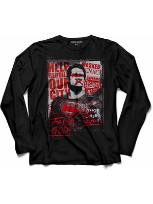 Kendim Seçtim Batman V Vs Superman False God  Uzun Kollu Tişört Baskılı Çocuk T-Shirt