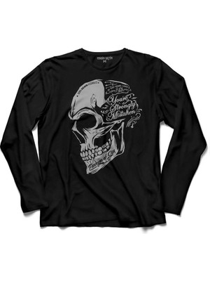Kendim Seçtim Skull Drawing Kuru Kafa Born Agaın Assholes Fck  Uzun Kollu Tişört Baskılı Çocuk T-Shirt