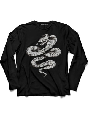 Kendim Seçtim Kral Kara Kobra Yılan King Black Snake Cobra 3  Uzun Kollu Tişört Baskılı Çocuk T-Shirt