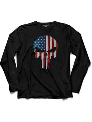 Kendim Seçtim The Crazy Punısher Cezalandırıcı Frank Castle 2  Uzun Kollu Tişört Baskılı Çocuk T-Shirt