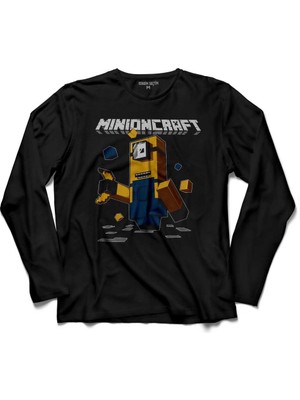 Kendim Seçtim Mınecraft Mınıons Minyonlar Mınıoncraft 3  Uzun Kollu Tişört Baskılı Çocuk T-Shirt
