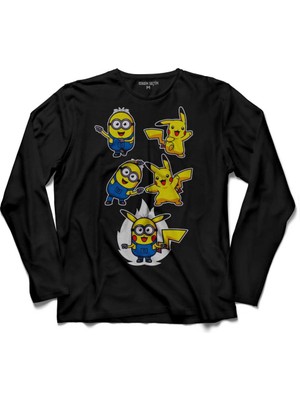 Kendim Seçtim Pokemon  Fusion  Uzun Kollu Tişört Baskılı Çocuk T-Shirt