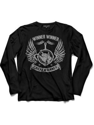 Kendim Seçtim Pubg Wınner Wınner Chıcken Dınner 2  Uzun Kollu Tişört Baskılı Çocuk T-Shirt
