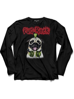 Kendim Seçtim Pug Rock Pugs Dead Metal Music Köpek  Uzun Kollu Tişört Baskılı Çocuk T-Shirt