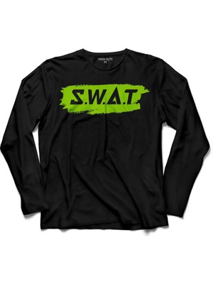 Kendim Seçtim Swat S.w.a.t. Polis  Özel Kuvvetler Bordo Bereli 2 Kollu Tişört