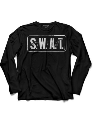 Kendim Seçtim Swat S.w.a.t. Polis  Özel Kuvvetler Bordo Bereli 3 Kollu Tişört