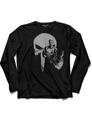 Kendim Seçtim The Crazy Punısher War Cezalandırıcı Logo  Uzun Kollu Tişört Baskılı Çocuk T-Shirt